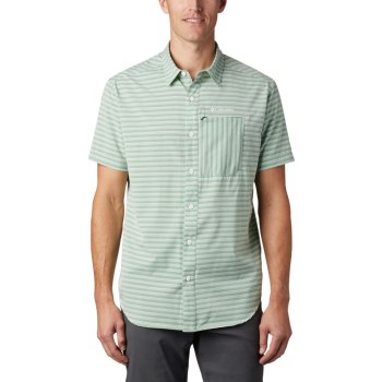 Columbia Twisted Creek II Short Sleeve, Camisa Verdes Rayas Para Hombre | 697421-CLH